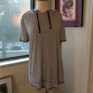 Short Sleeve Striped Hoodie